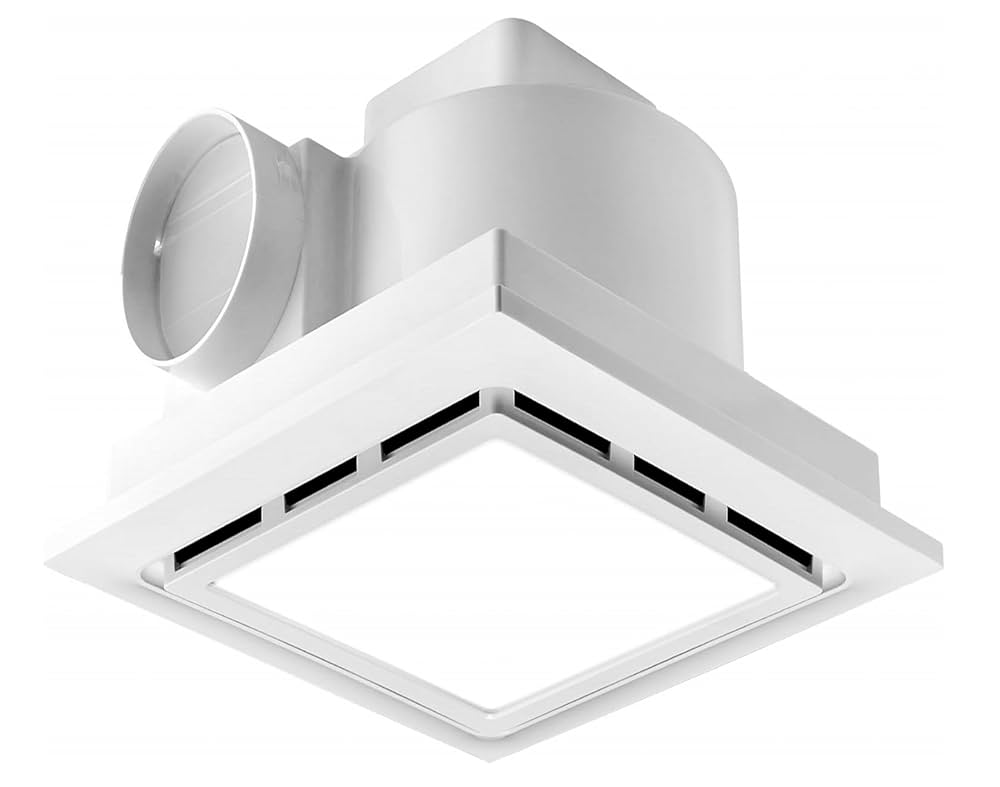 MEOZRI Bathroom Exhaust Fan with LED Light Ceiling Mount